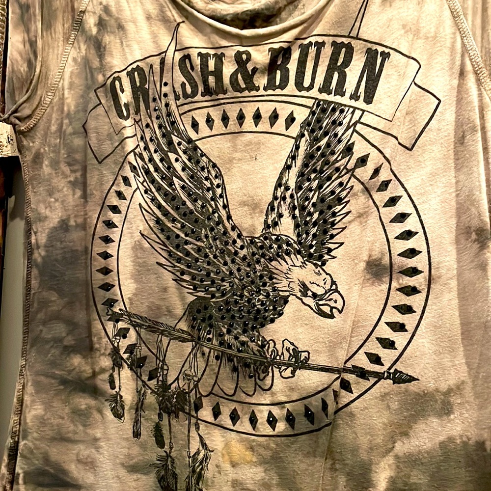 Crash and Burn Distressed Tee
